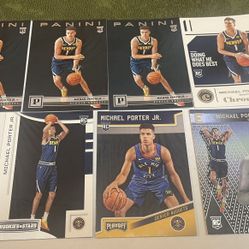 Lot of 7 NBA Denver Nuggets Michael Porter Jr Rookie Cards
