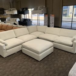 Cream White Feather Cloud Sectional 