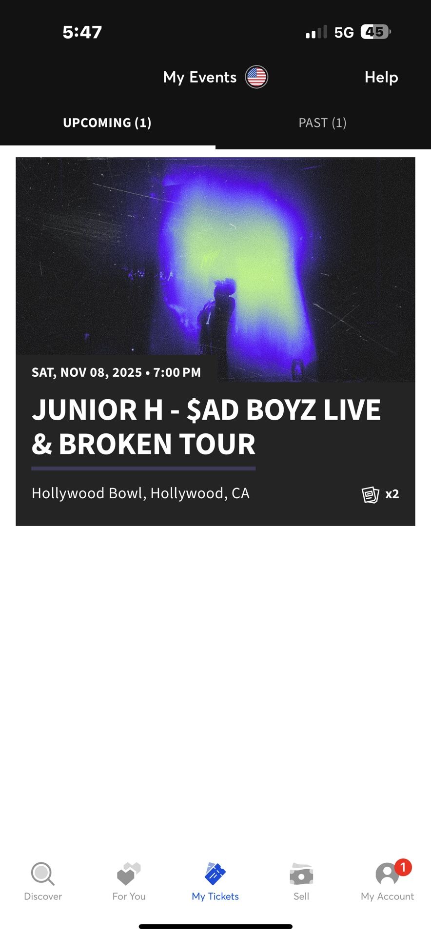 2 Junior H Tickets
