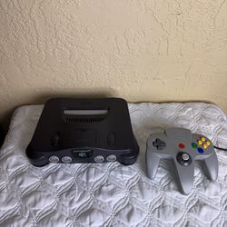 N64 Console With Controller And Cables 