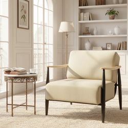 Homy Casa Molica Oak Arm Chair 28" Accent Chair Multi Room Seating