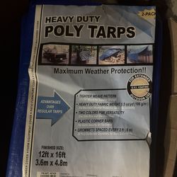 Brand new Heavy duty poly Tarp 12x16 ft - 2 pack