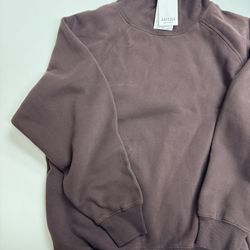 Aritzia Cozy Sweatfleece Mega Raglan Funnel Neck Rich Mocha Brown Pullover Sz M