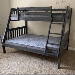 New Twin Over Full Size Bunk Bed With Foam Mattresses. Same Day Delivery 🚚 