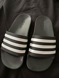 Adidas Slide Sandals Black White Stripes