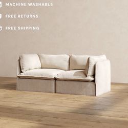Anabei Modular Performance 2-Seater in Oat - Relaxed Blend