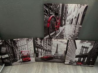 Four pieces of artwork canvas