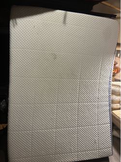 Black metal bed frame And Mattress, Stained But Only Used Every Other Week