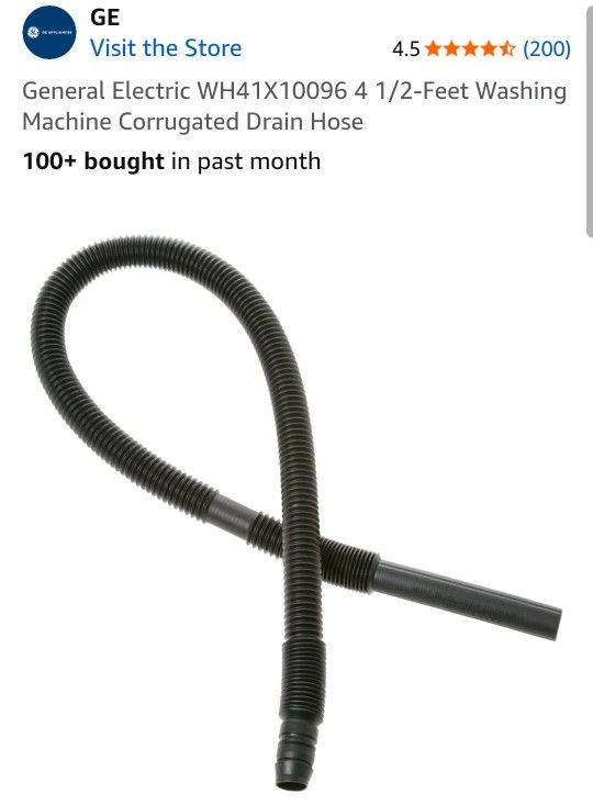 General Electric WH41X10096 4 1/2-Feet Washing Machine Corrugated Drain Hose