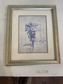 Matching Framed Botanical Floral Prints – Set of 2 – Elegant Silver Frames