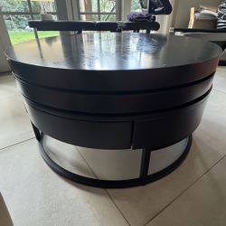  Round black coffee table