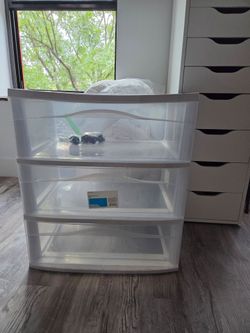 Wide 3 drawer cart with wheels
