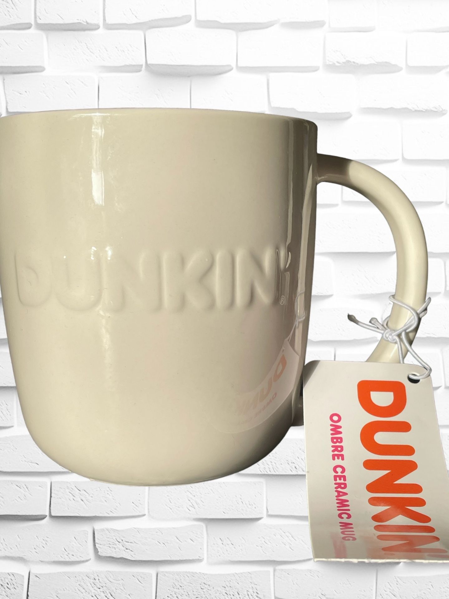 Dunkin’ Donuts 2023 20oz White Ceramic Mug • BLUE OMBRÉ • Oversized Collectible