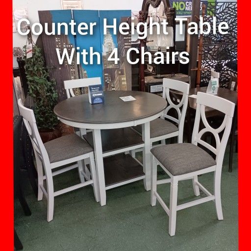 ✨ Counter Height Table With 4 Chairs 