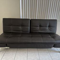 Leather Convertible Sofa/Futon