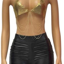 Metallic Crop Top Bralette 