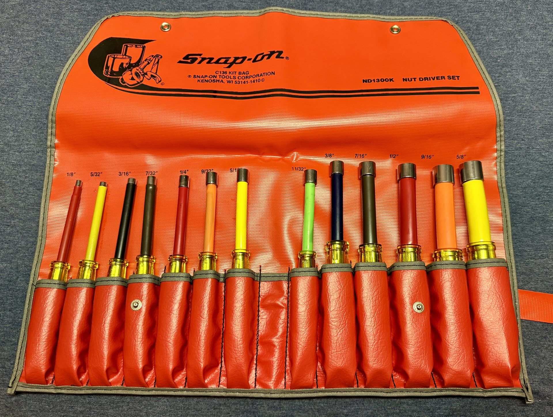 Snap-on 13 Piece Non-Conductive Nut Driver Set **Never Used** ND1300K ...