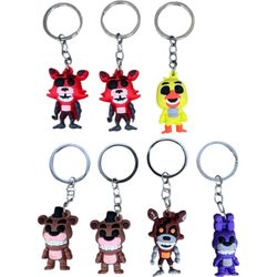 Five Nights at Freddy's FNAF Keychain Mini Silicone Figures Lot Of 7