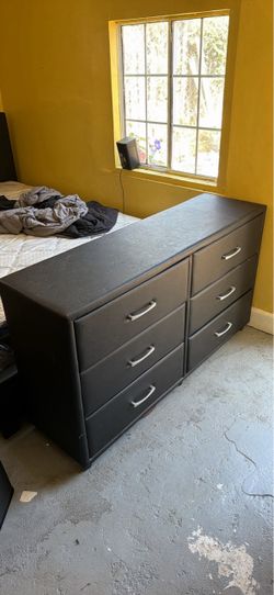 Black 6-Drawer Double Dresser