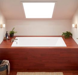 Signature Hardware White Drop-In Whirlpool Bathtub