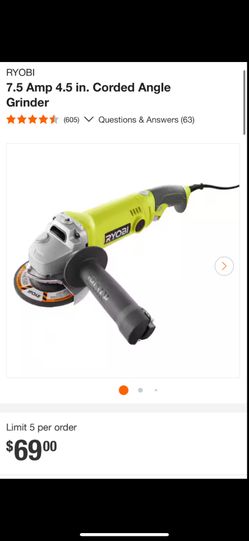 RYOBI 7.5 Amp 4.5 in. Corded Angle Grinder