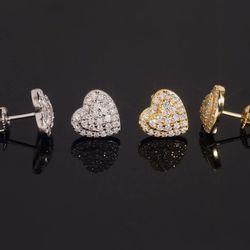 Sterling Silver Moissanite Lab Grown Diamond Heart Shape Earrings Necklace Valentine Day