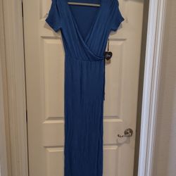 Popular Basic Blue Long Dress Size S