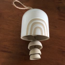 Beige Colored Clay Boho Wind chime. New condition. Perfect Gift 5” X 4 1/2”