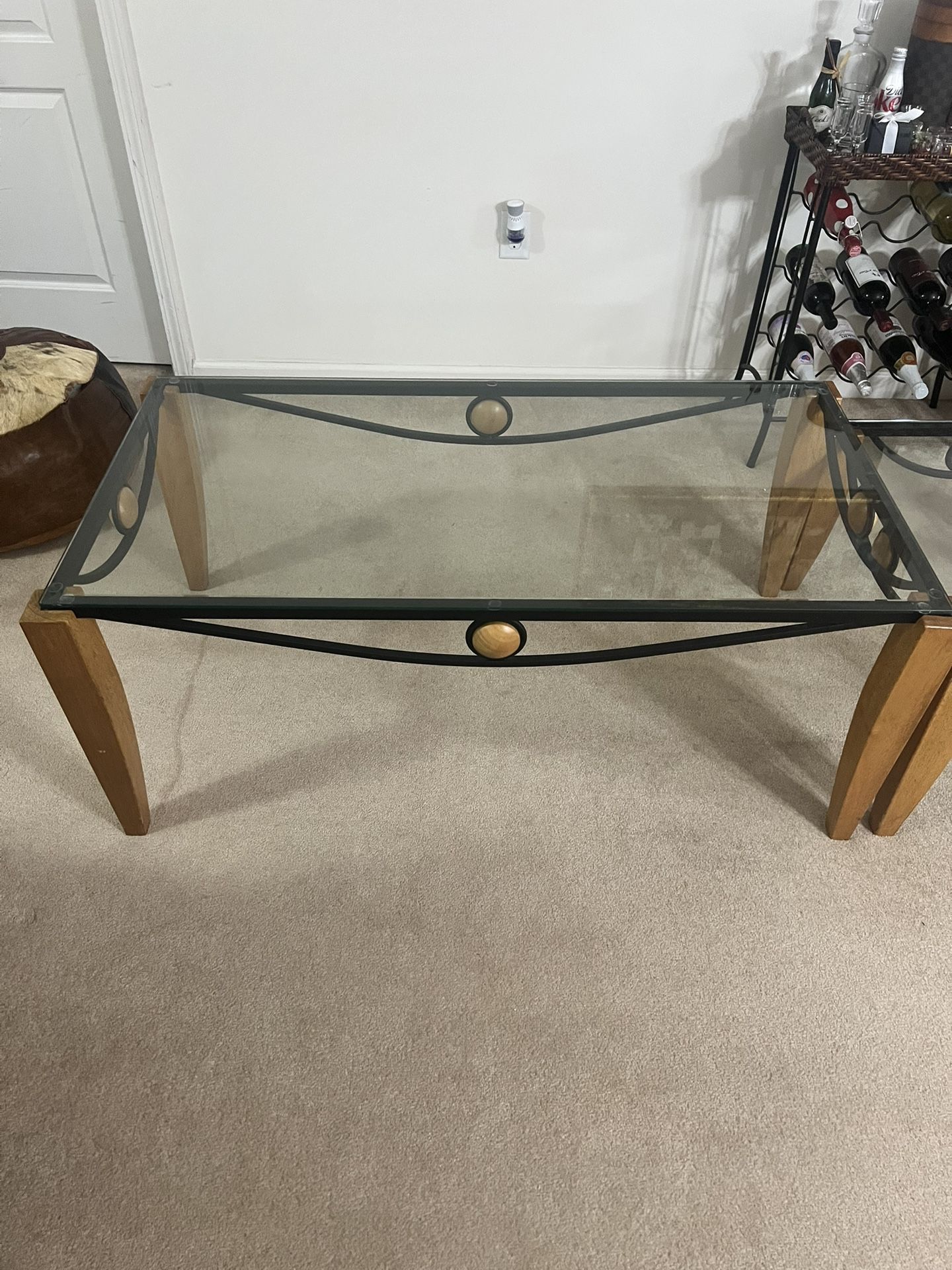 Glass Top Coffee Table And Side Table $160