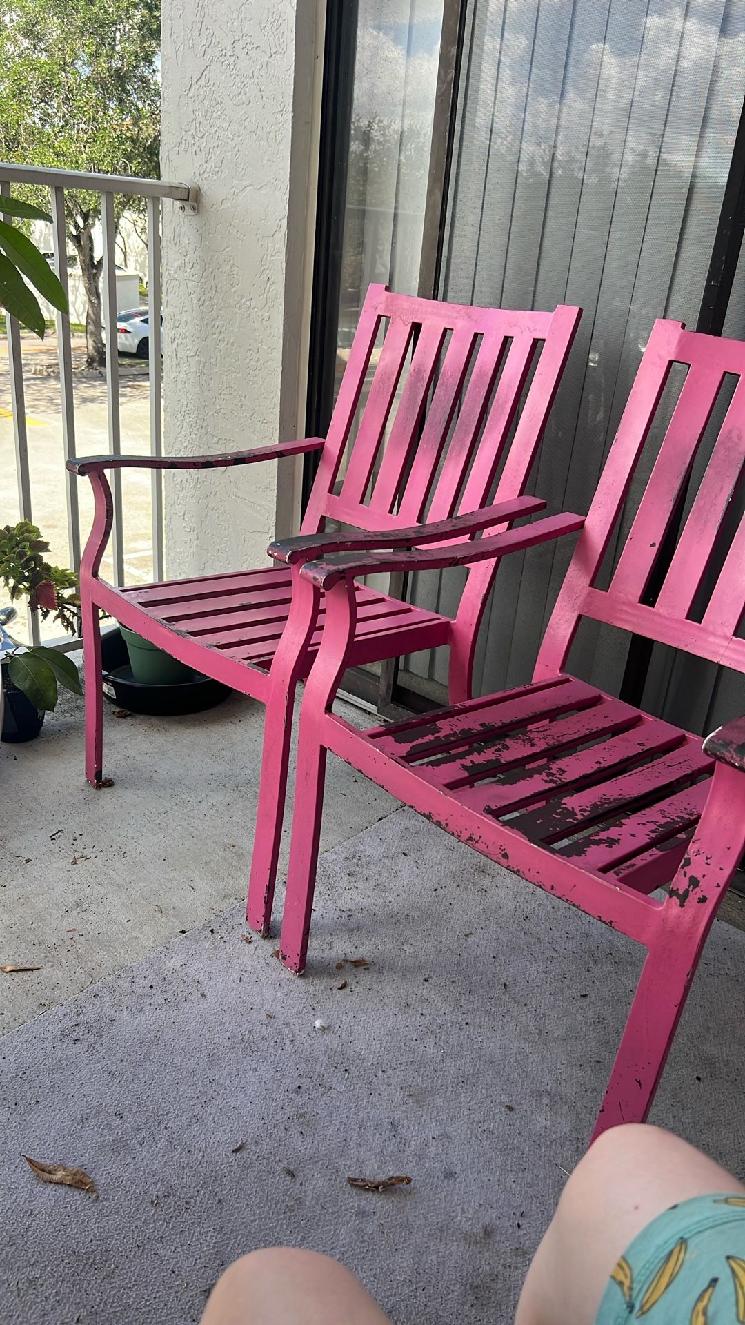 PINK METAL CHAIRS