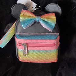 Minnie Mouse Pink Rainbow Loungefly Wristlet 
