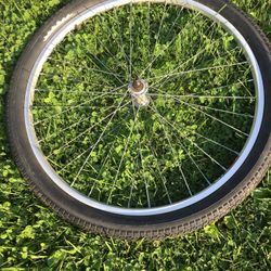 Aluminum alloy bicycle rim and good tire.