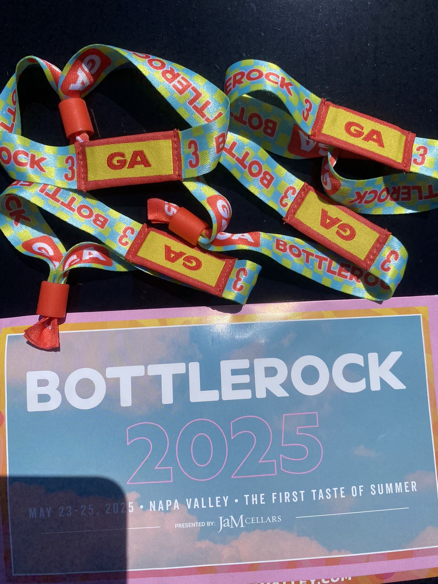 Bottle Rock Wristbands For Sale