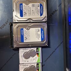 3x(1TB) Western digital blue 3.5 HDD  3x(2TB) Seagate FireCuda 2.5 HDD