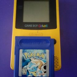Gameboy Color With Pokemon Blue 