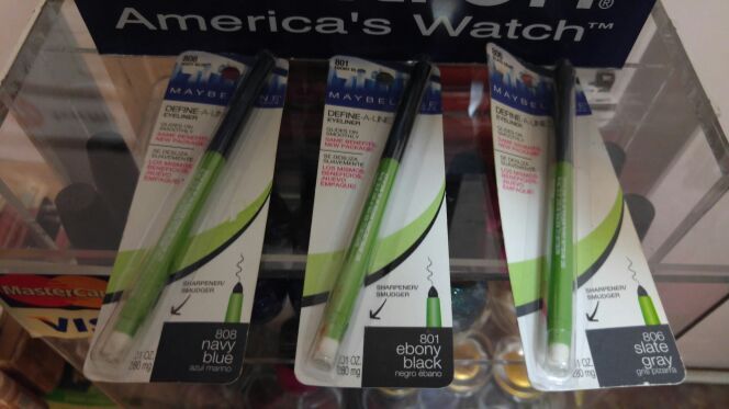 Maybelline Define-A-Line Eyeliner Pencil ( 808 navy blue , 801 ebony black , 806 slate gray