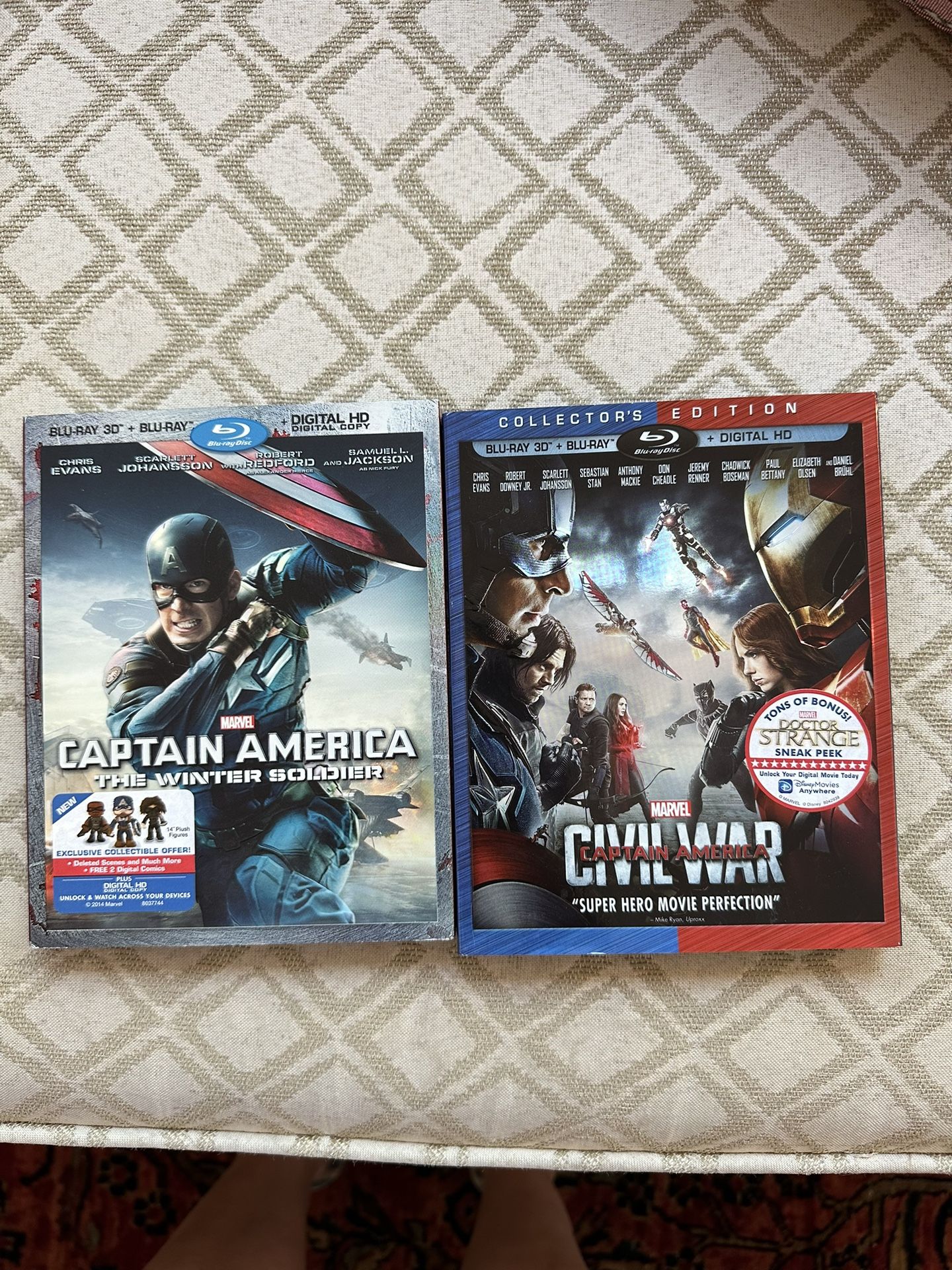 Pair of Marvel Captain America Blu-Ray DVDs