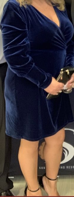 Blue Velvet Dress From Express
