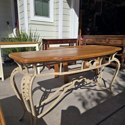 Antique Iron Console Entryway Sofa Table