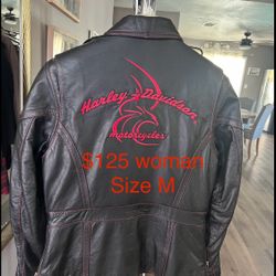 Ladies Woman Harley Davidson Leather Jacket Size M