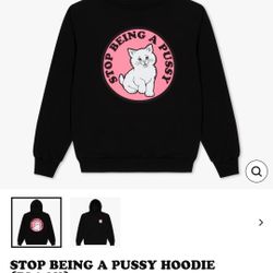 RipNDip Don’t Be A Pussy Hoodie Sweatshirt Men's Size LARGE BLACK Nerm Cat