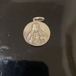 Antique French Silver Religion Pendant 
