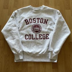 Vintage 80s Champion Boston College Reverse Weave Crewneck Sweatshirt 