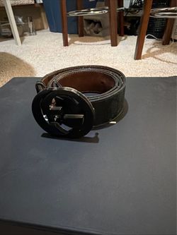 Gucci GG Imprime Interlocking G Belt Black/Charcoal