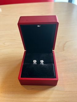 VVS1 Moissanite Stud Earrings .5 CT
