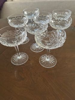 Vintage Cut Crystal Champagne/Margarita Glasses – Set of 8