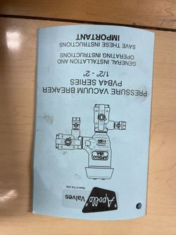 Apollo 3/4 Pressure Vacuum Breaker Pvb4a Series