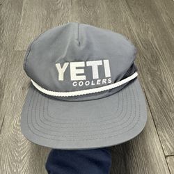 Yeti Coolers Hat Cap Snap Back Gray  Rope Trucker Outdoors Men's