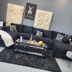Black Double Chaise Sectional $2399