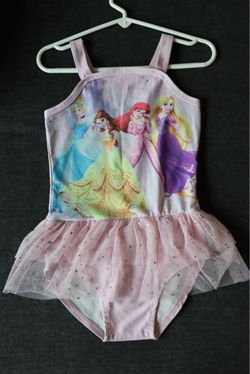 Disney Princess Girls Swimsuit with Tutu Skirt